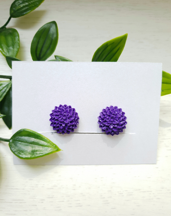 Ausu klipši &quot;Puķītes&quot; tumši violetas